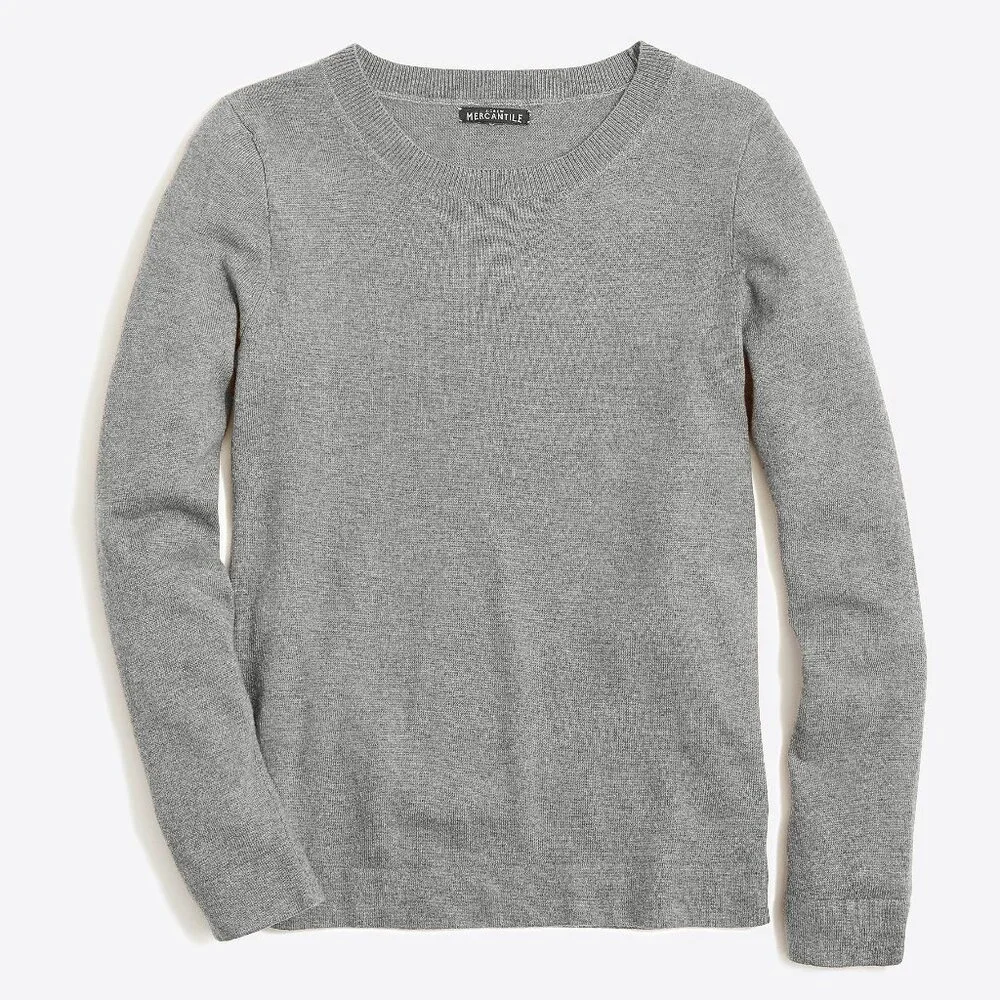 New J.Crew Cotton Wool Teddie Sweater Heather Gray Small